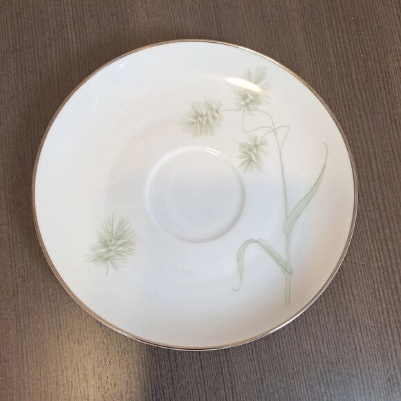 Vintage 1940-60s MCM Vita Craft Bavarian China Greenbriar Tea Cup Saucer White 4 - Picture 3 of 9